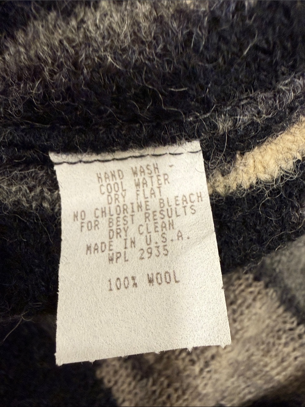 Vintage Alps 100% Wool Southwestern Vest Large Made in USA Gray Western - Picture 4 of 4